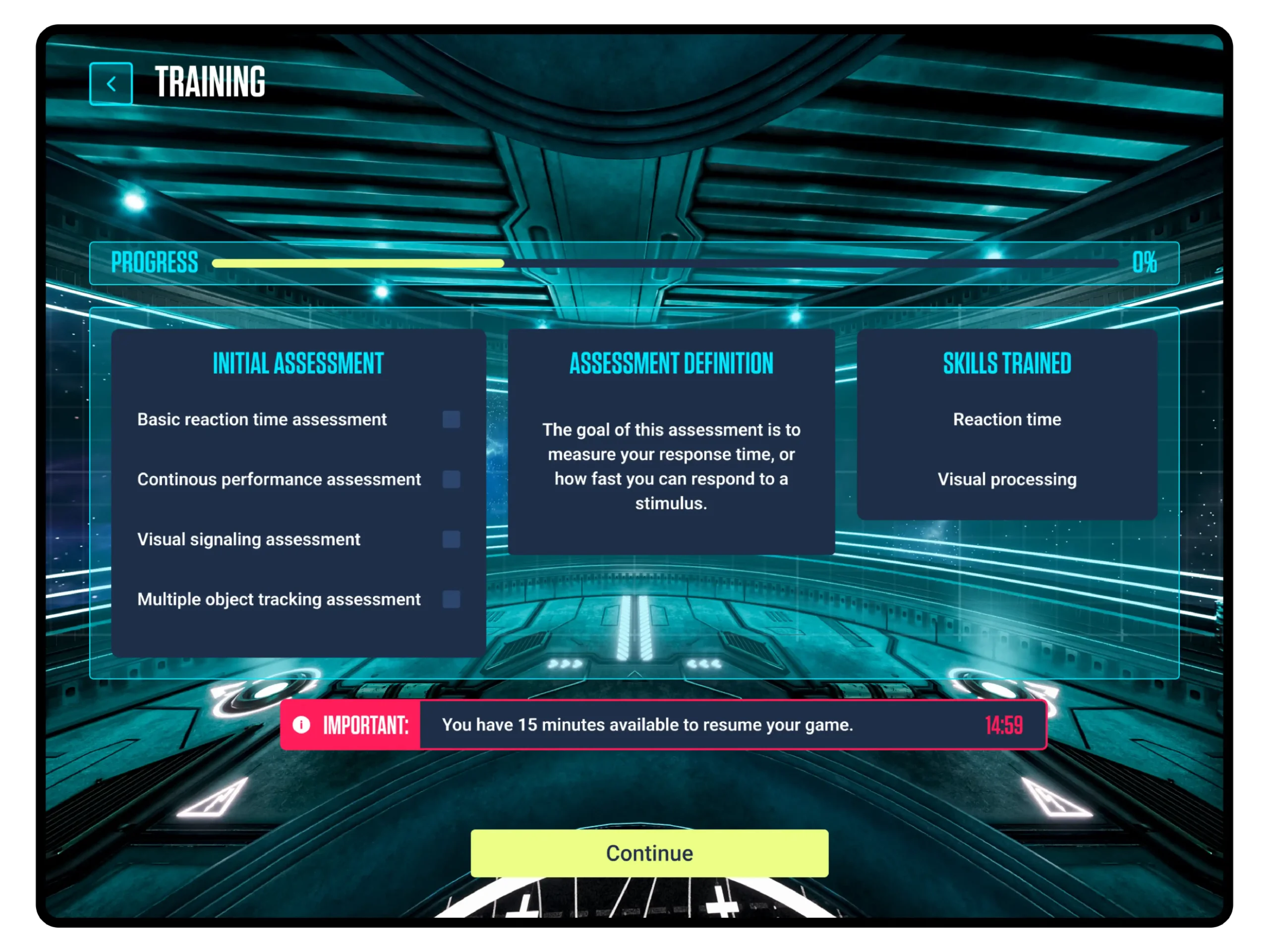Mastermind training mode screen