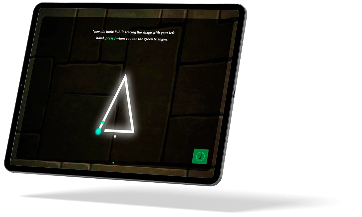 Mockup showing auditory support available throughout the Ace Explorer games