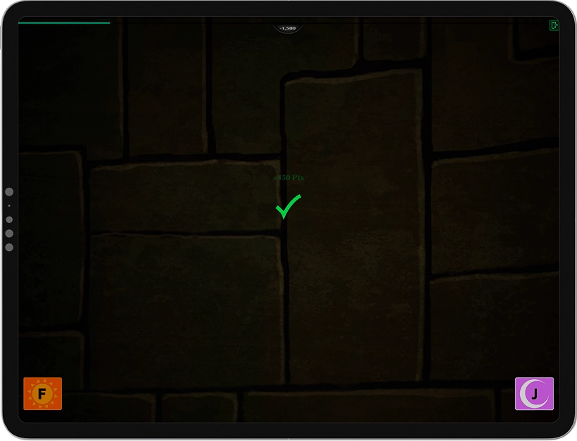 Ace Explorer game giving feedback on a tap
