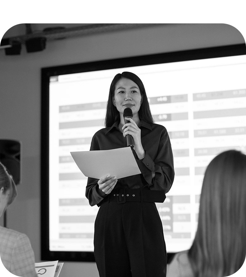Woman speaking in public
